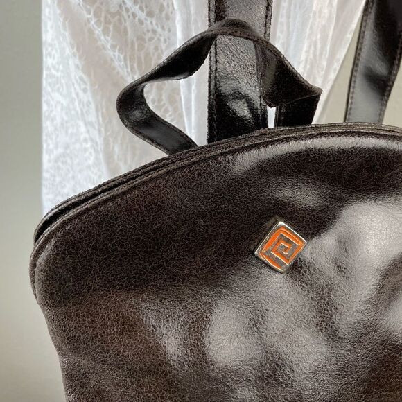 NWT Prago Brown Leather Satchel or Shoulder Bag - Picture 3 of 8